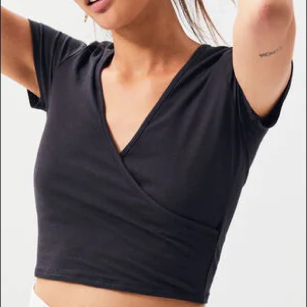 PACSUN BLACK ME TO WE SURPLICE T SHIRT
